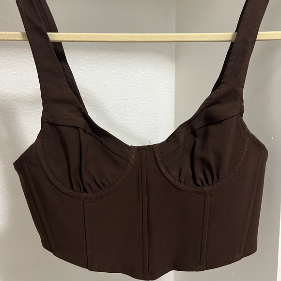 Wicked Fash Mariah Corset Top - Brown - Picture 3 of 4
